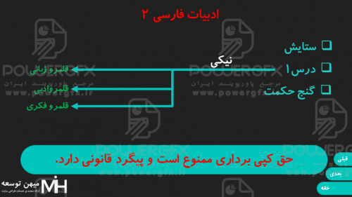 پاورپونت ادبیات فارسی 2  درس1