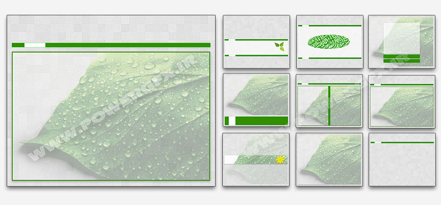 پاورپوینت طبیعت قالب پاورپوینت طبیعت زیبا با طرح برگ سبز